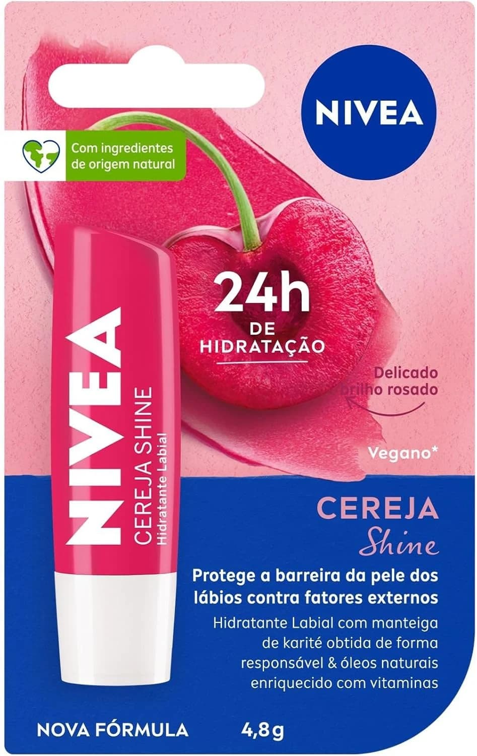 NIVEA Hidratante Labial Cereja Shine 4,8g