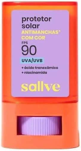 Sallve Protetor Solar Bastão Antimachas FPS 90 com Cor 5-15g