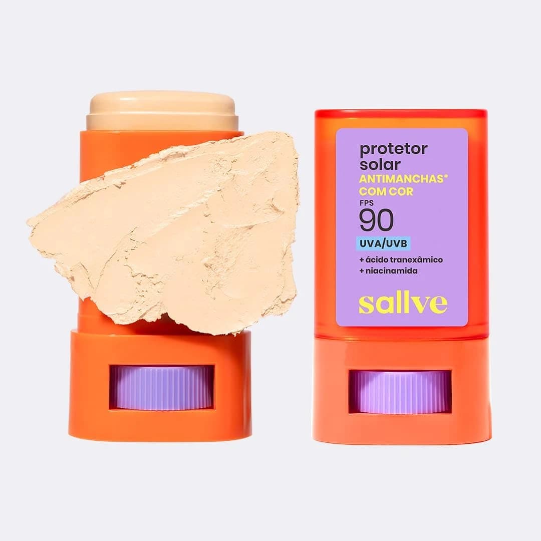 Sallve Protetor Solar Bastão Antimachas FPS 90 com Cor 1-15g