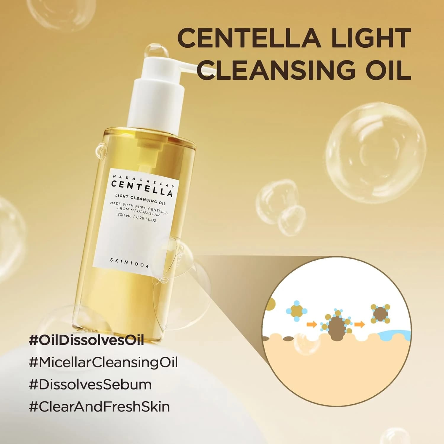 SKIN1004 Madagascar Centella Light Cleansing Oil 6.76 fl.oz, 200ml