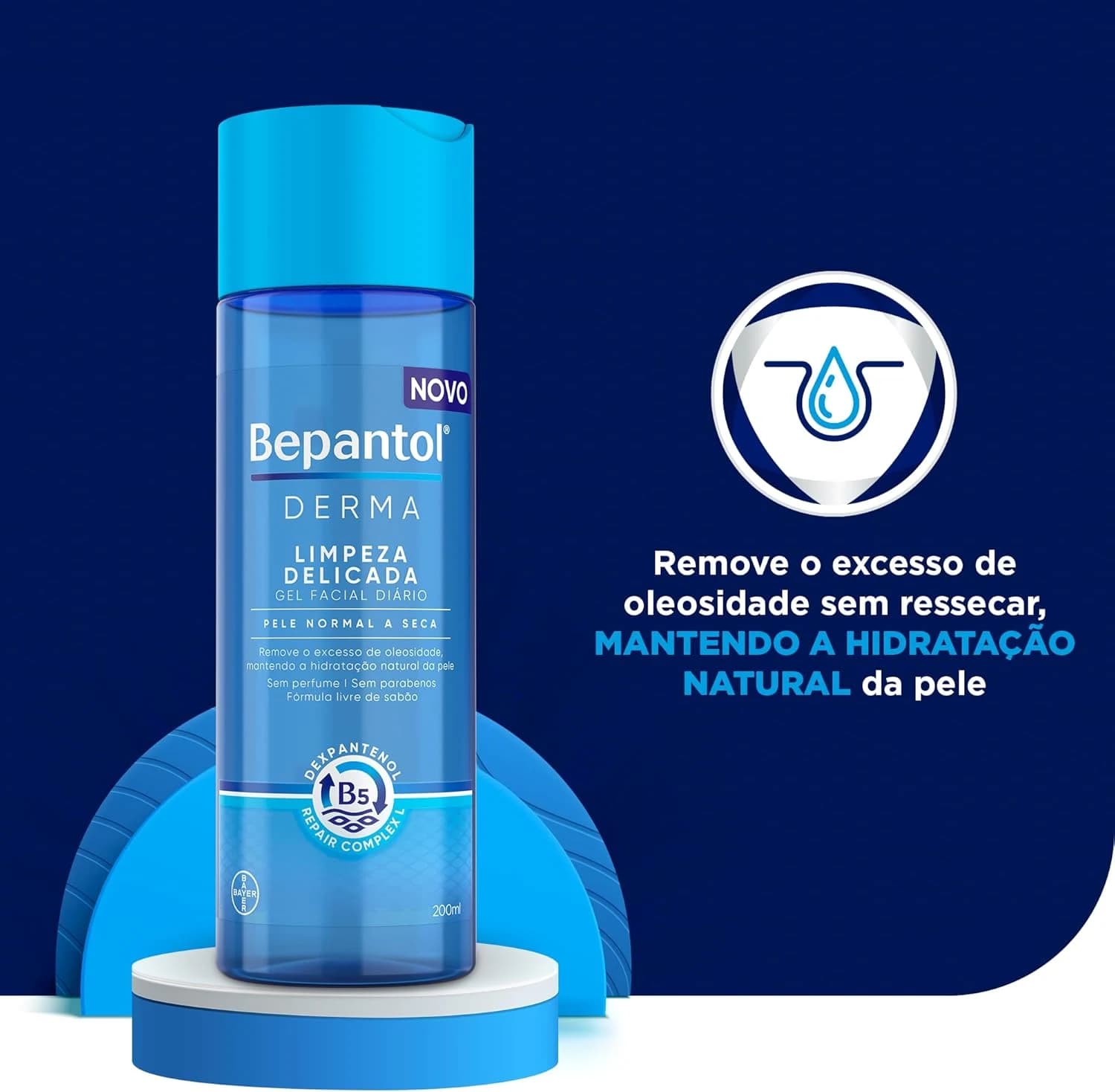 Bepantol Derma Gel de Limpeza Facial, Hidratante, Pele Normal a Seca, 200ml