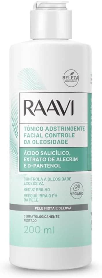 Raavi - Tônico Adstringente Facial Controle da Oleosidade Pele Mista e Oleosa 200ml