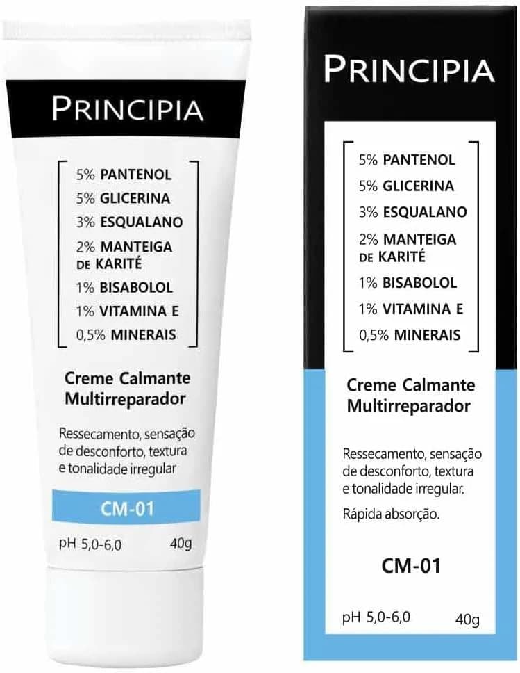 PRINCIPIA, Creme Facial Calmante Multirreparador 17,5% Mix de Ativos CM-01